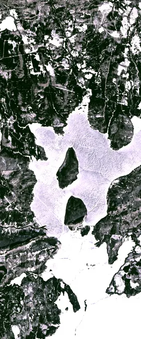 Farm Island, Maine forms the letter A in Landsat imagery