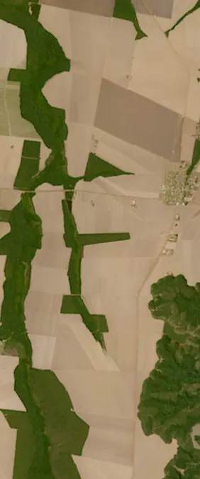 Mato Grosso, Brazil forms the letter F in Landsat imagery