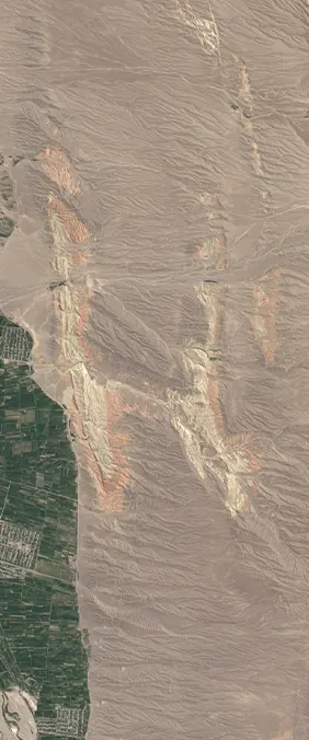Southwestern Kyrgyzstan forms the letter H in Landsat imagery
