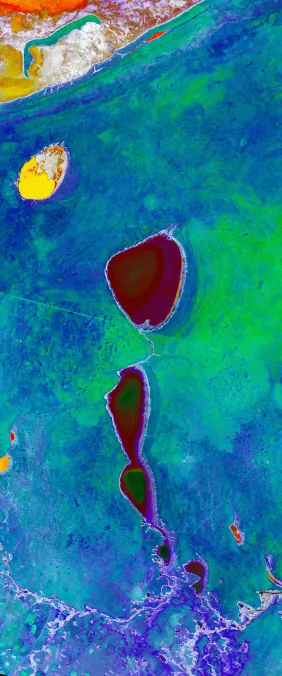 Etosha National Park, Namibia forms the letter I in Landsat imagery