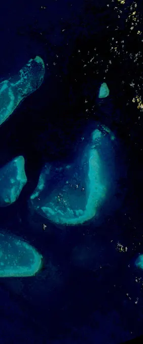 Great Barrier Reef forms the letter J in Landsat imagery