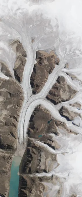 Sirmilik National Park, Canada forms the letter K in Landsat imagery