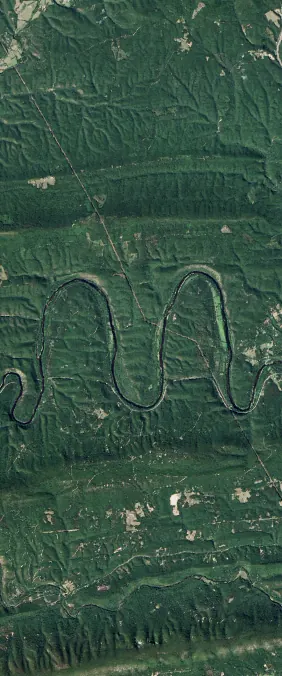 Potomac River forms the letter M in Landsat imagery