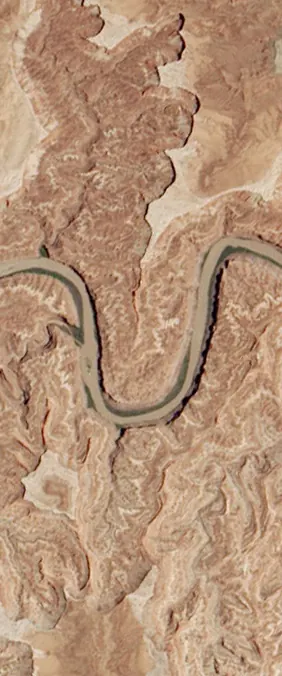 Canyonlands National Park, Utah forms the letter U in Landsat imagery