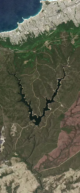 New South Wales, Australia forms the letter V in Landsat imagery