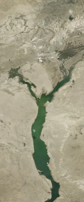 Estuario de Virrila, Peru forms the letter Y in Landsat imagery