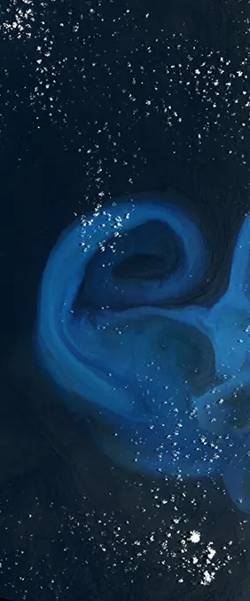 Bellona Plateau forms the letter E in Landsat imagery